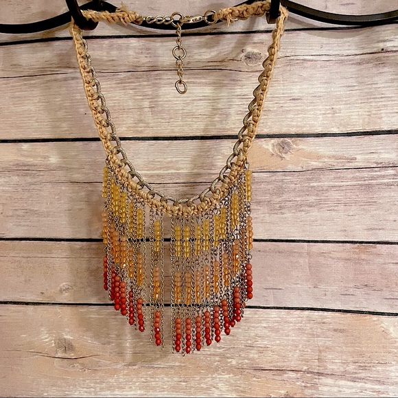 *FREE w purchase* or $8 - Beaded Tribal Fringe Necklace - Picture 7 of 14
